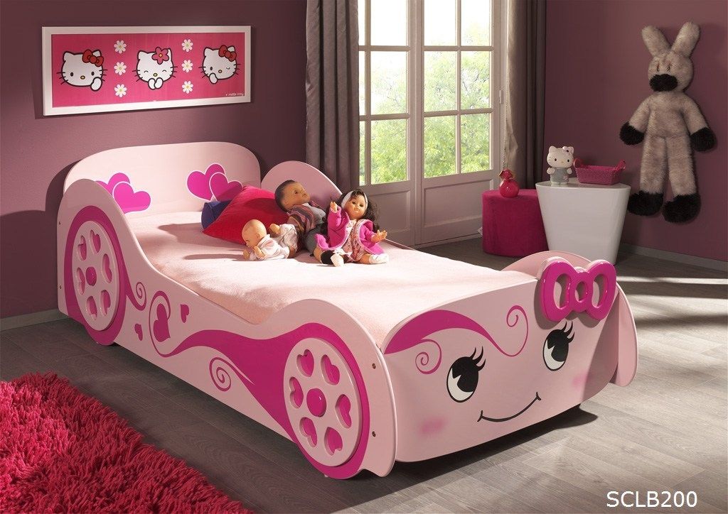 Vipack: Autobett 'PRETTY GIRL' 90 x 200 - Kinderbett Jugendbett Mädchenbett