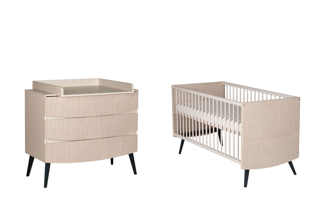 Set Kinderbett 70x140 Umbauseiten Wickelkommode Babyzimmer Kinderzimmer Smile