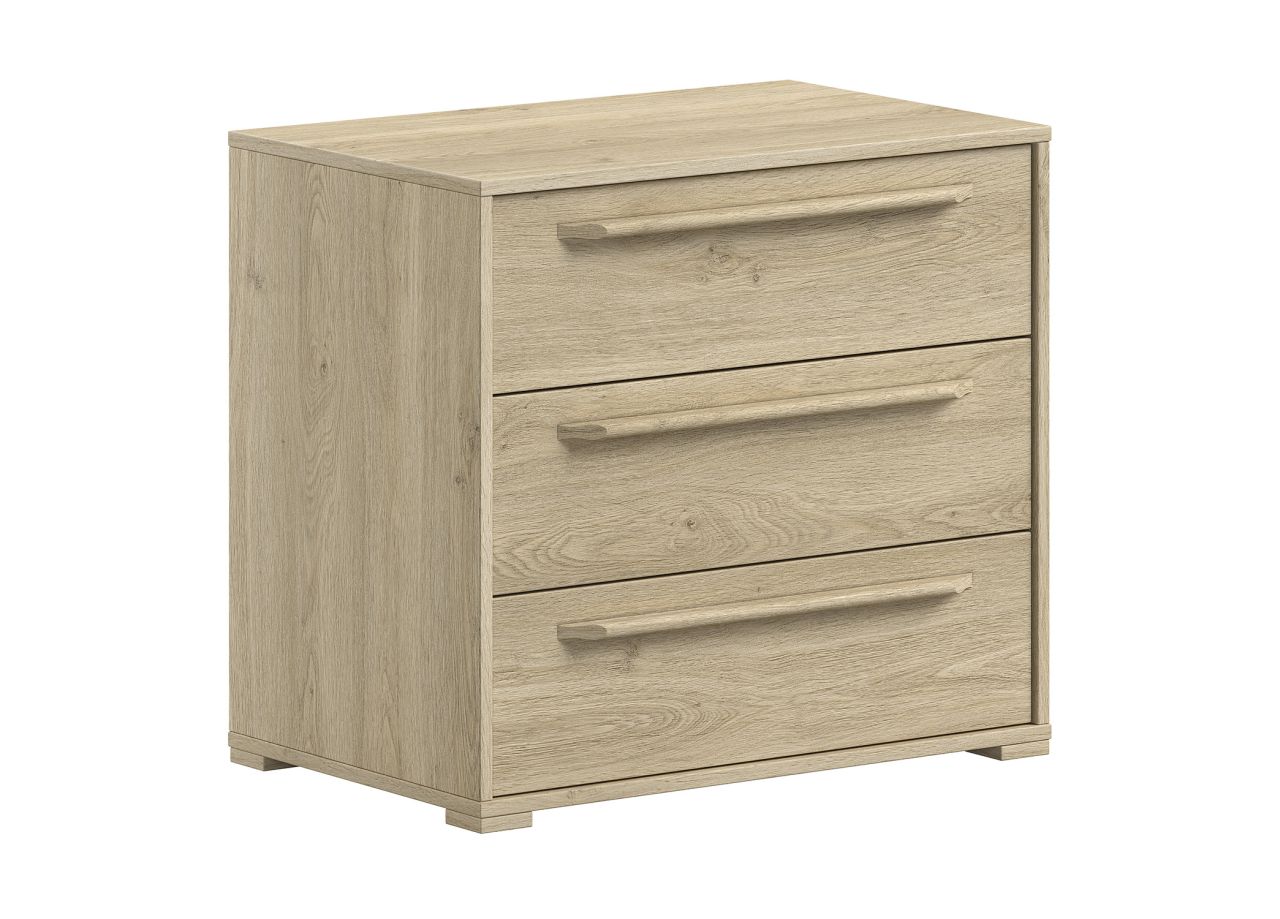Kommode mit 3 Schubladen Aufbewahrungsschrank Sideboard Schrank Eichefarbig