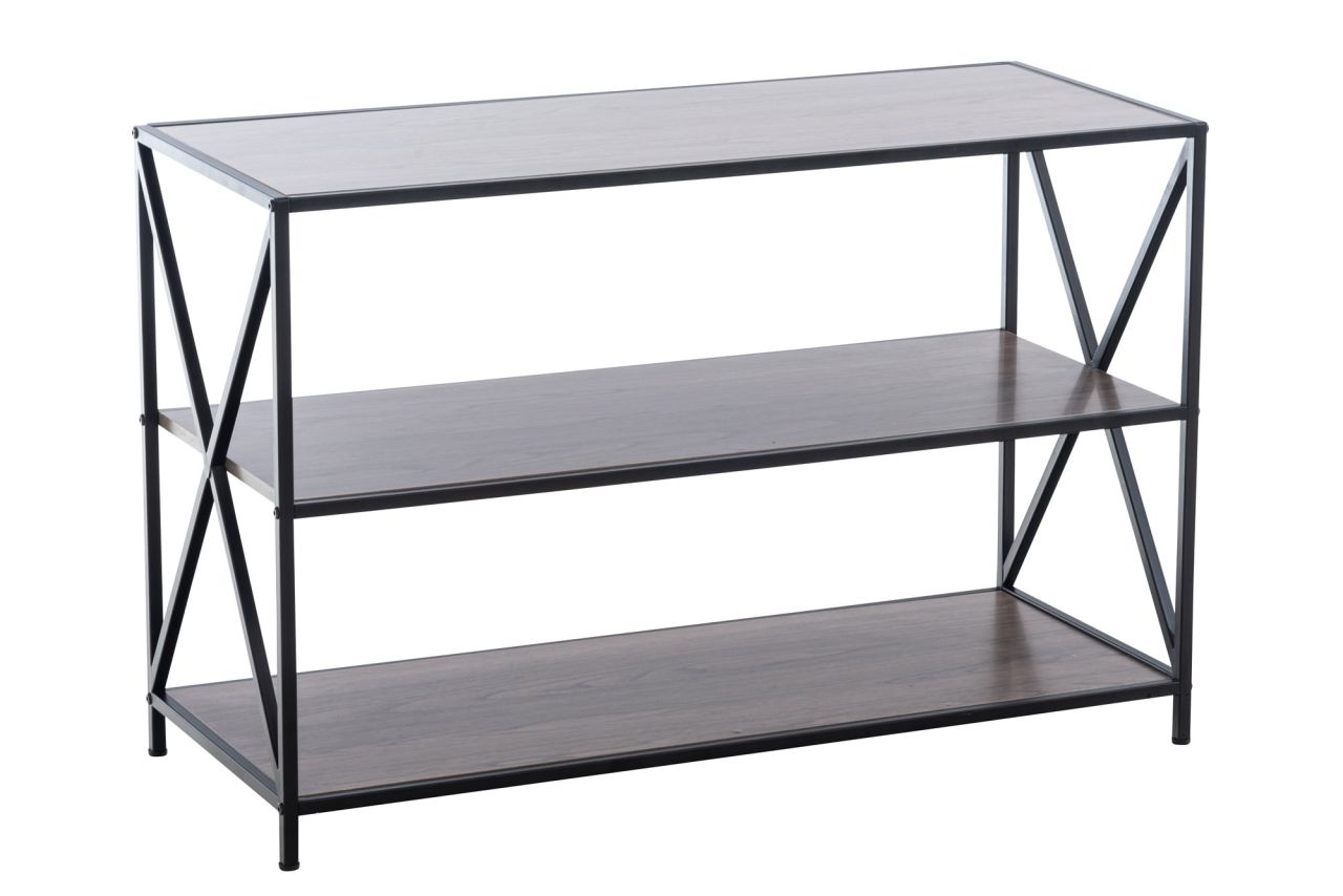 Regal - Standregal Metallregal Küchenregal industriell Bücherregal-Braun/Schwarz