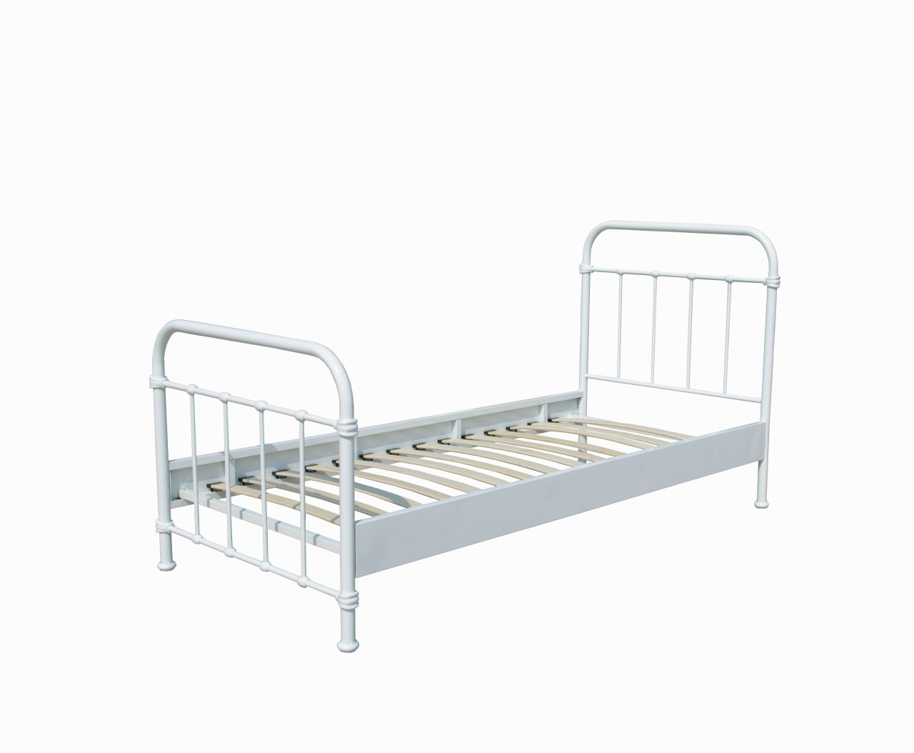 Vipack: Metallbett NEW YORK 90 x 200 weiß + Lattenrost - Einzelbett Jugendbett