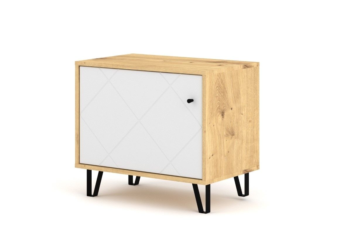 Schuhkommode 1T Garderobenkommode Schuhschrank Sideboard Artisan-Eiche-Weiß