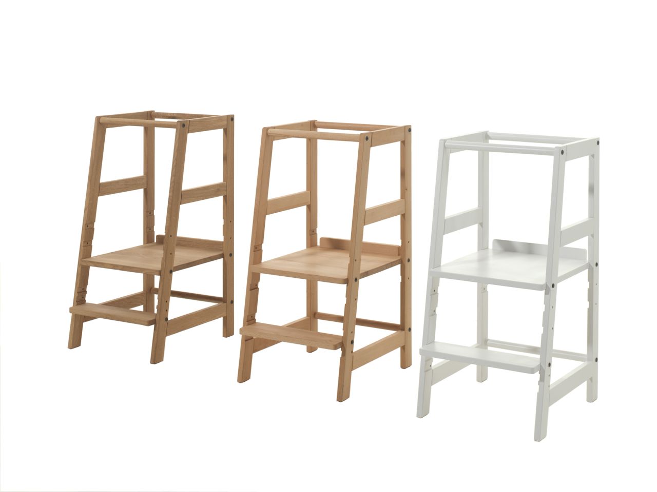 Lernturm aus massiver Eiche oder Buche 3-fach höhenverstellbar Auswahl 3 Farben
