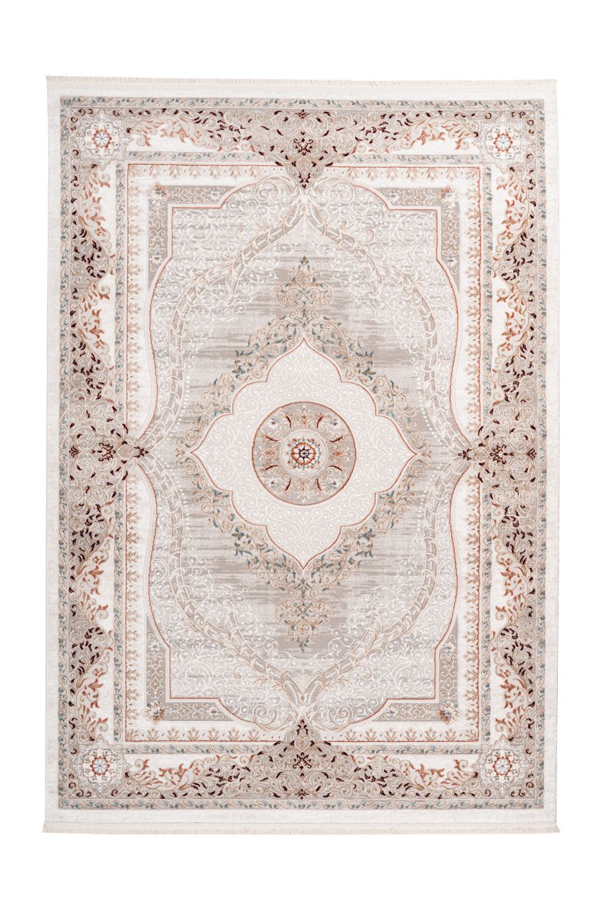 Teppich vintage Grau Fransen orientalisch Muster perser flach Wohnzimmer Läufer