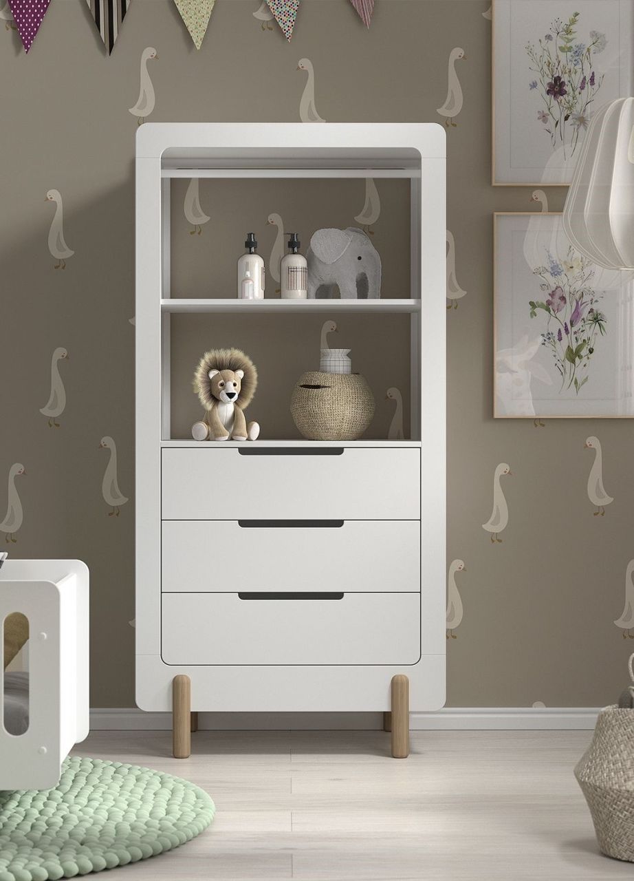 Regalschrank Wäscheregal Standregal Babyregal Kinderregal Babyzimmermöbel Weiß