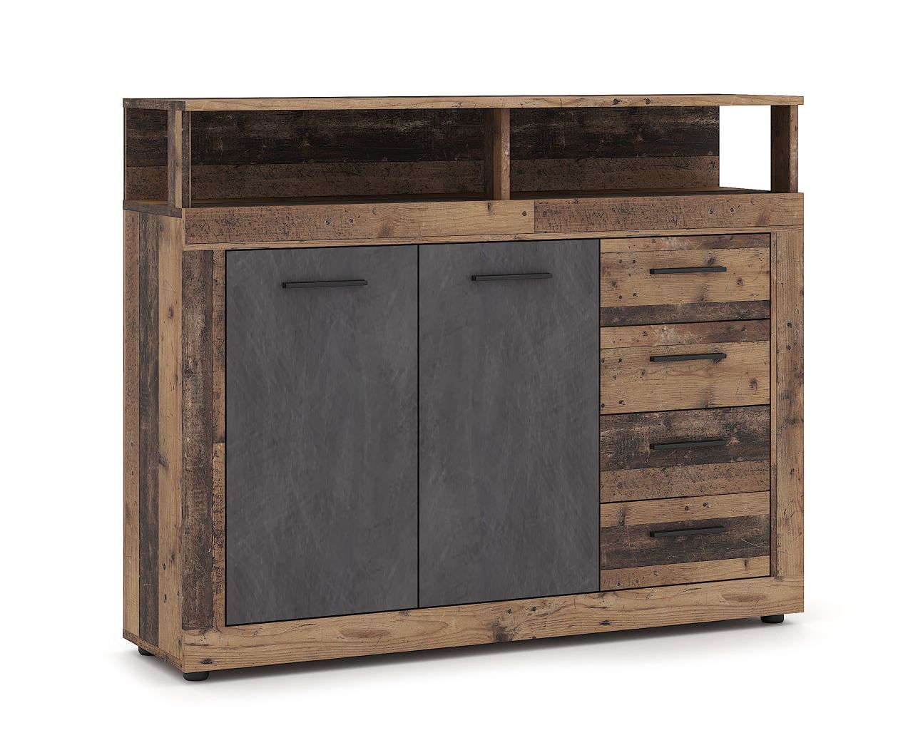 Sideboard Kommode 2T/4S Highboard Anrichte Wohnmöbel Schrank - Old Style/Matera