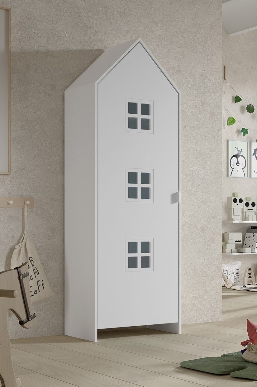 Schrank 1-türig 'CASAMI BRUGES' Jugendschrank Wäscheschrank Jugendzimmer Weiß