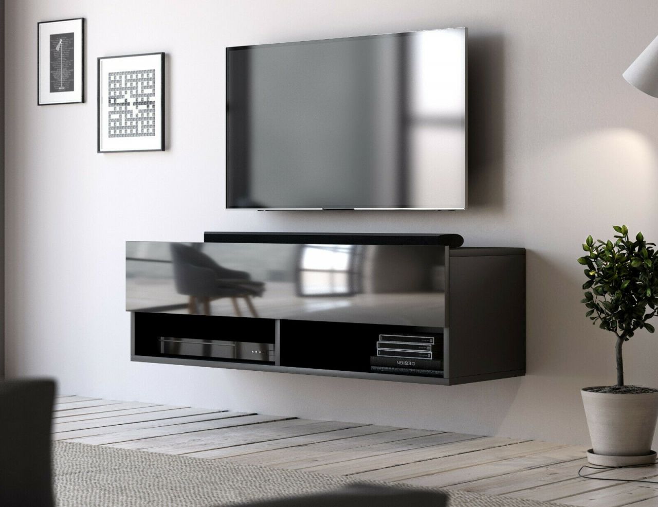 Lowboard 100 hängend - Fernsehkommode Fernsehtisch TV-Kommode Wohnmöbel - Sch...