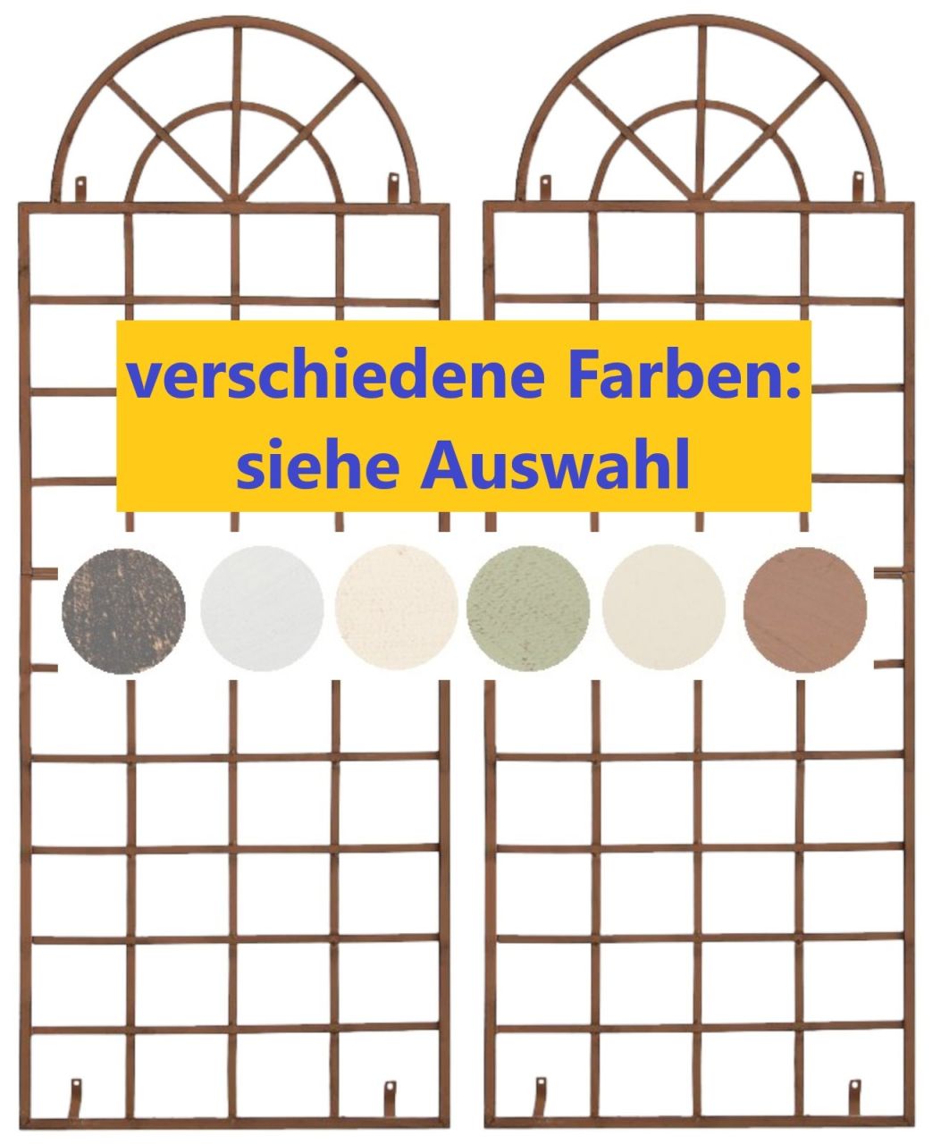 2er Rankgitter -Rankhilfe Rosensäule Rosenbogen Spalier Garten - versch. Farben