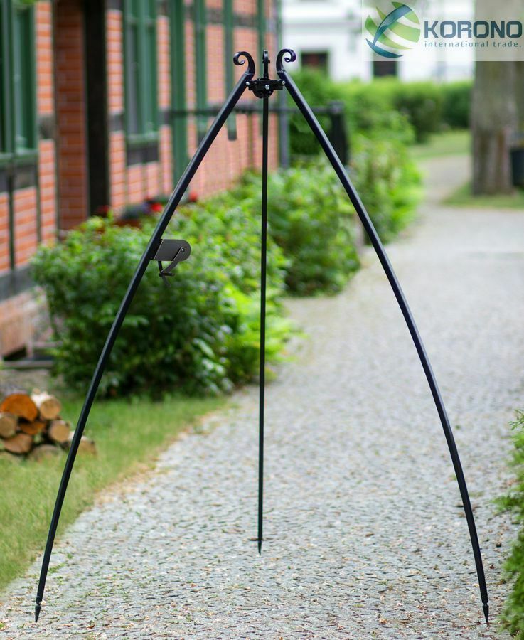 Dreibein mit Kurbel Höhe 200 cm für Grill, Kessel oder Wok - Stahl