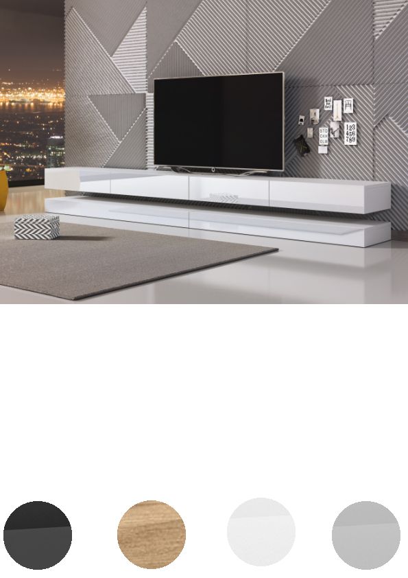 Lowboard 4-tlg - Fernsehkommode Fernsehtisch TV-Kommode TV-Board - 4 Farben