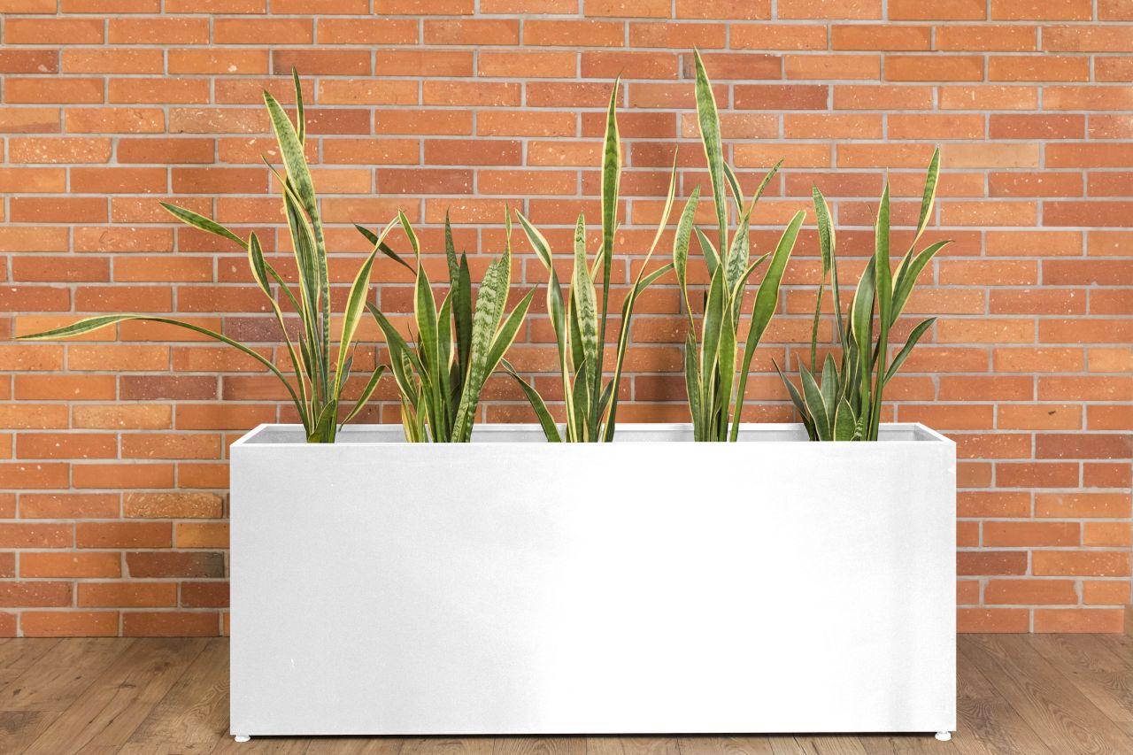 Blumenkasten Pflanzkasten Hochbeet Indoor Pflanzschale Kübel Deko Metall Weiß