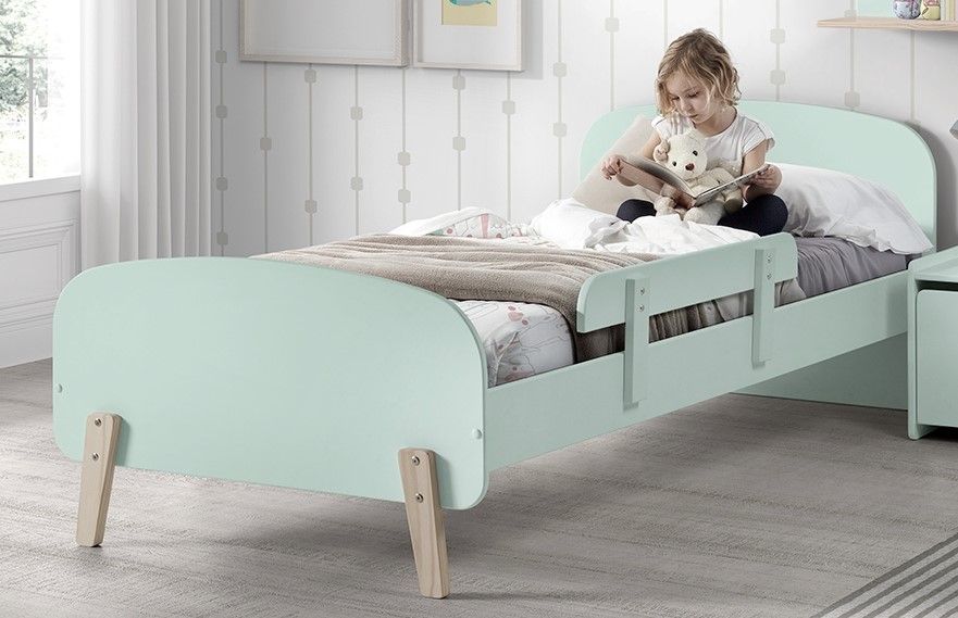 Vipack: Einzelbett mit Absturzschutz 'KIDDY' mintgrün - Kinderbett Jugendbett
