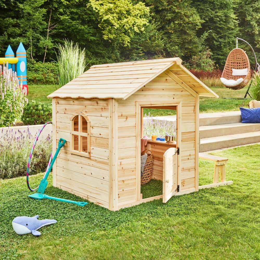Home Deluxe Maison de jeu LE GRAND PALAST - 106 x 111 cm Nature avec banc