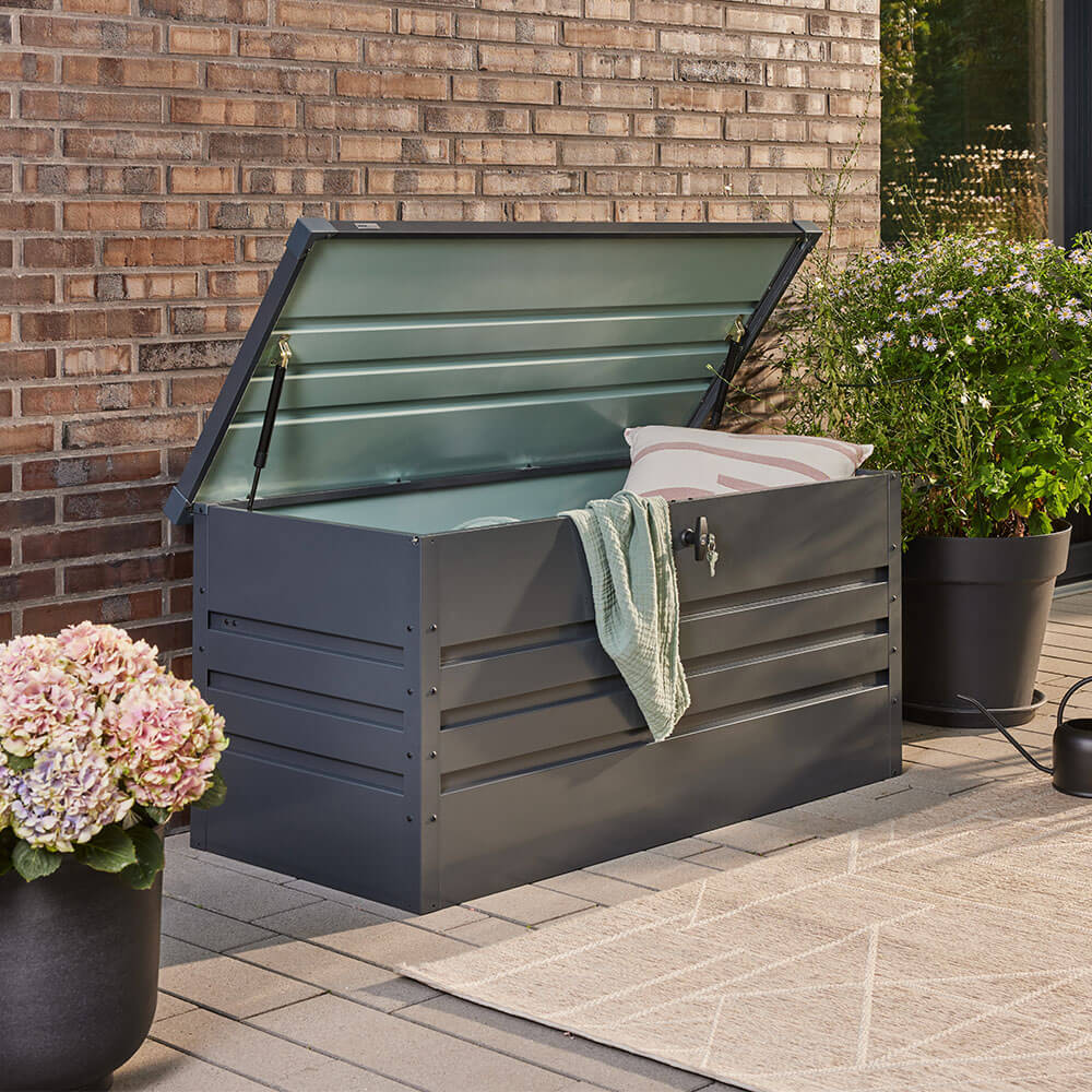 Home Deluxe Boîte de rangement métallique MEGABOX XXL - 158 x 64 cm 600l Anthracite