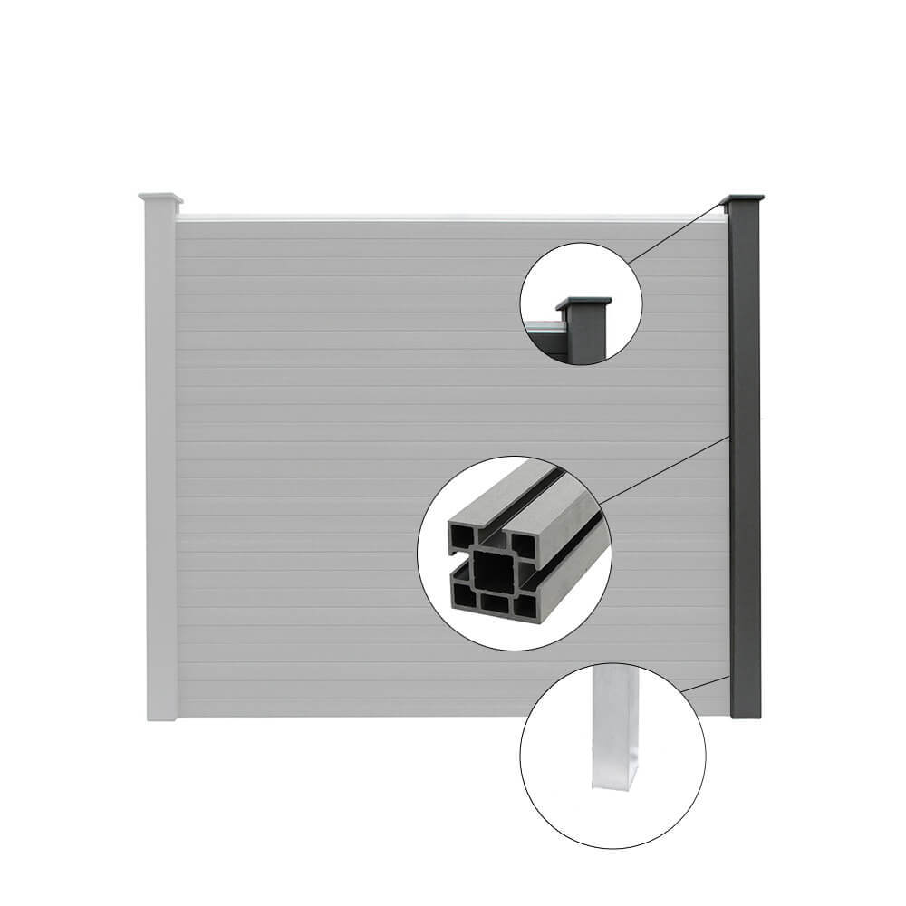 Home Deluxe Clôture pare-vue WPC CALLADO - Poteaux