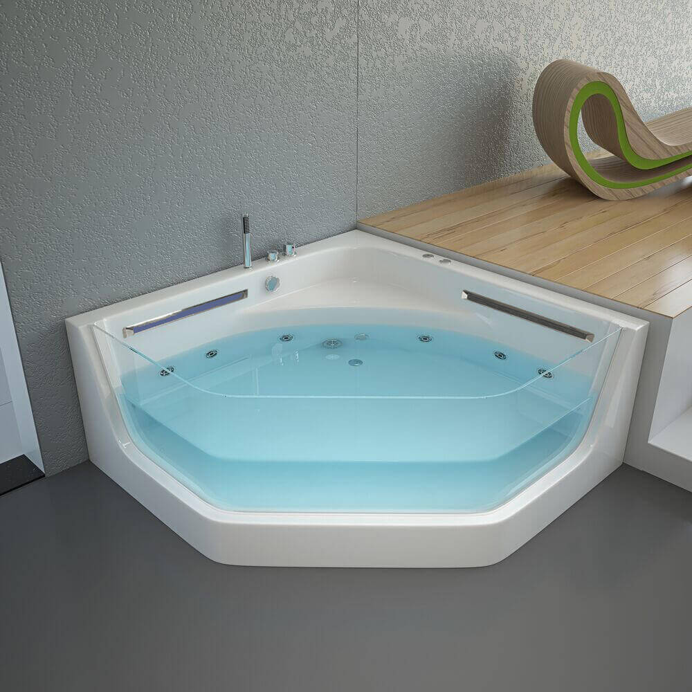 Home Deluxe Baignoire à hydromassage avec luminothérapie PACIFICO - 150 x 150 cm