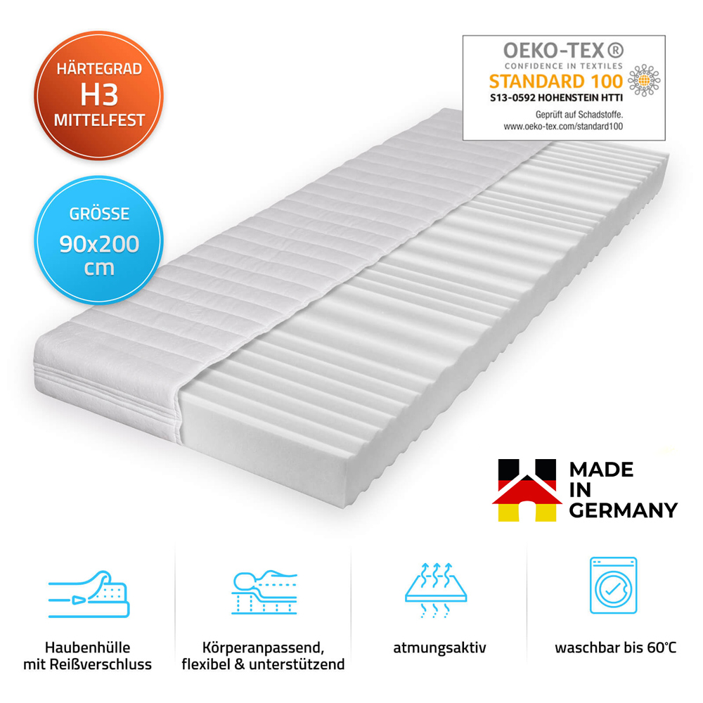 Home Deluxe Matelas ORTHO BASIC - 90 x 200 cm Made in Germany