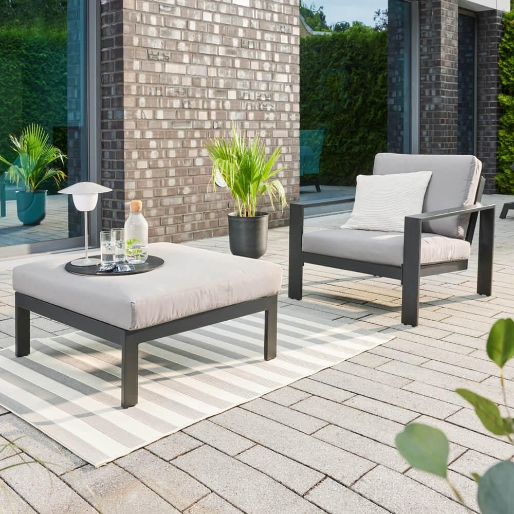 Home Deluxe Salon de jardin aluminium RIO S - Anthracite