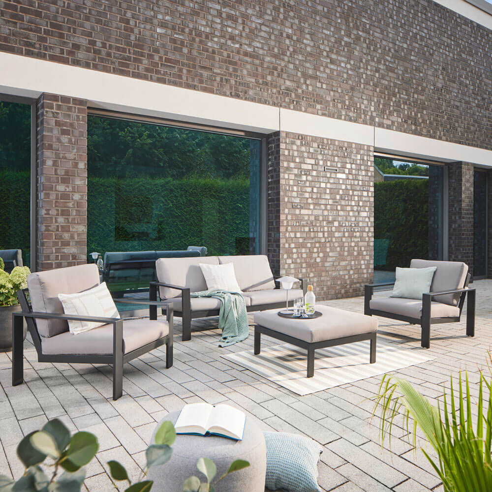 Home Deluxe Salon de jardin aluminium RIO L - Anthracite