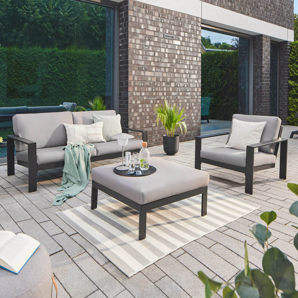 Home Deluxe Salon de jardin aluminium RIO M - Anthracite