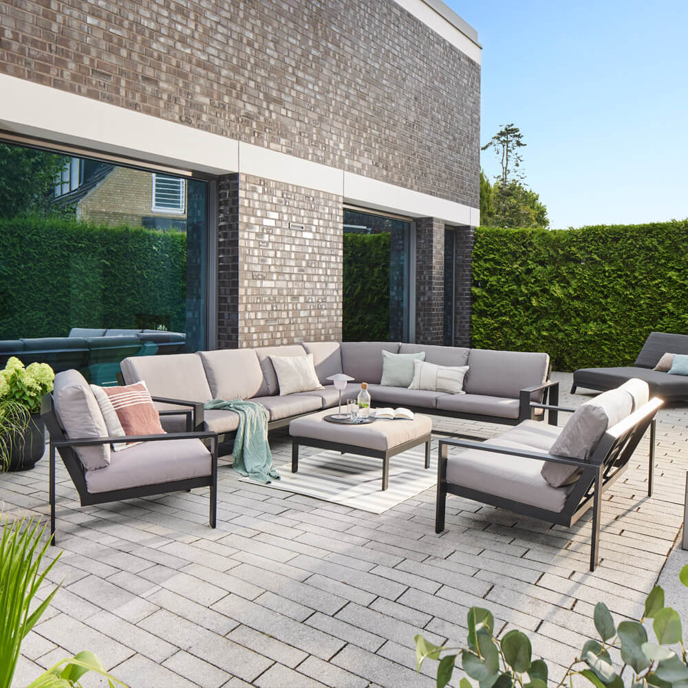 Home Deluxe Salon de jardin aluminium RIO XXL - Anthracite