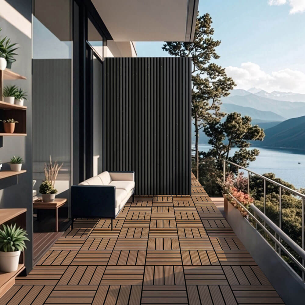 Home Deluxe WPC Carreaux à clipser BAVARO - 9m² Teck