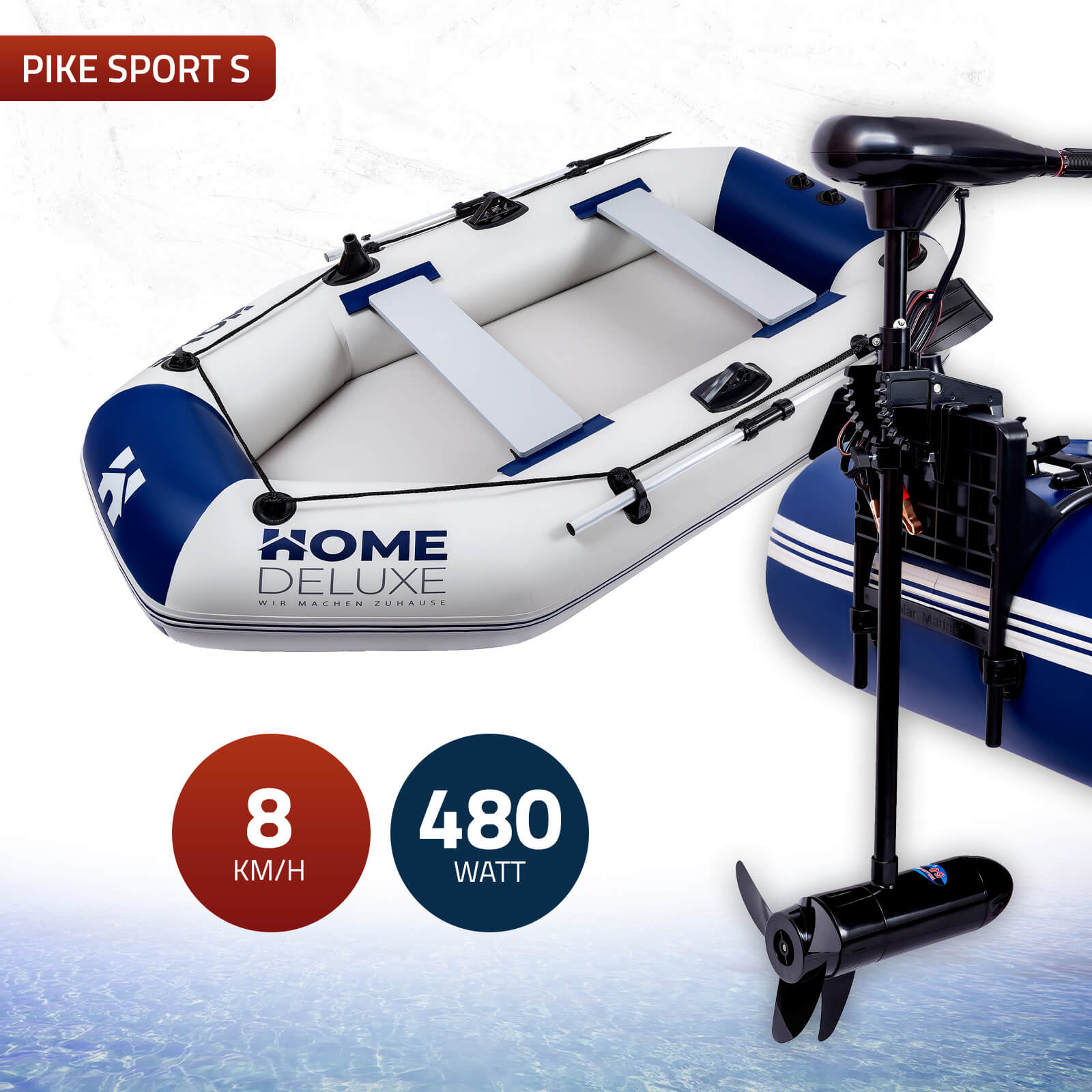 Home Deluxe Bateau pneumatique avec moteur PIKE S