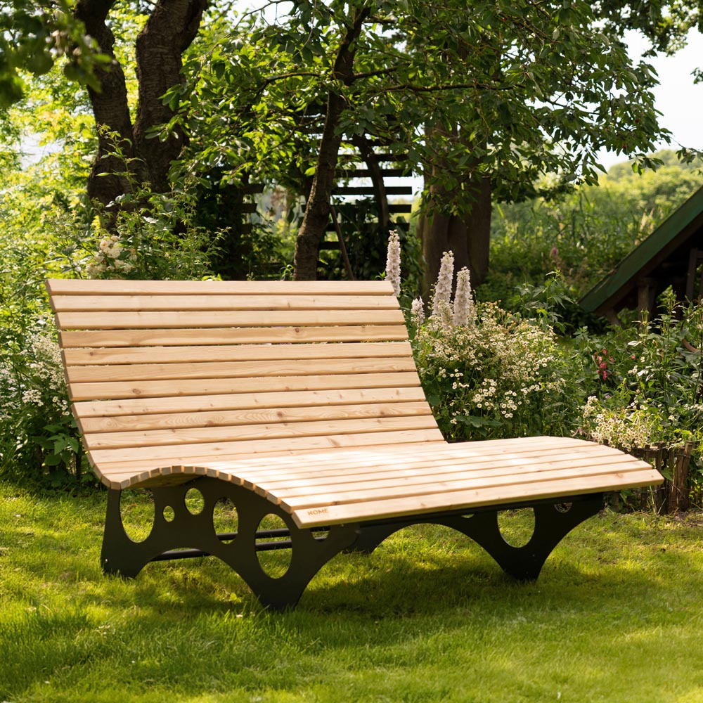 Home Deluxe Chaise longue en bois ondulé/canapé forestier TAIGA