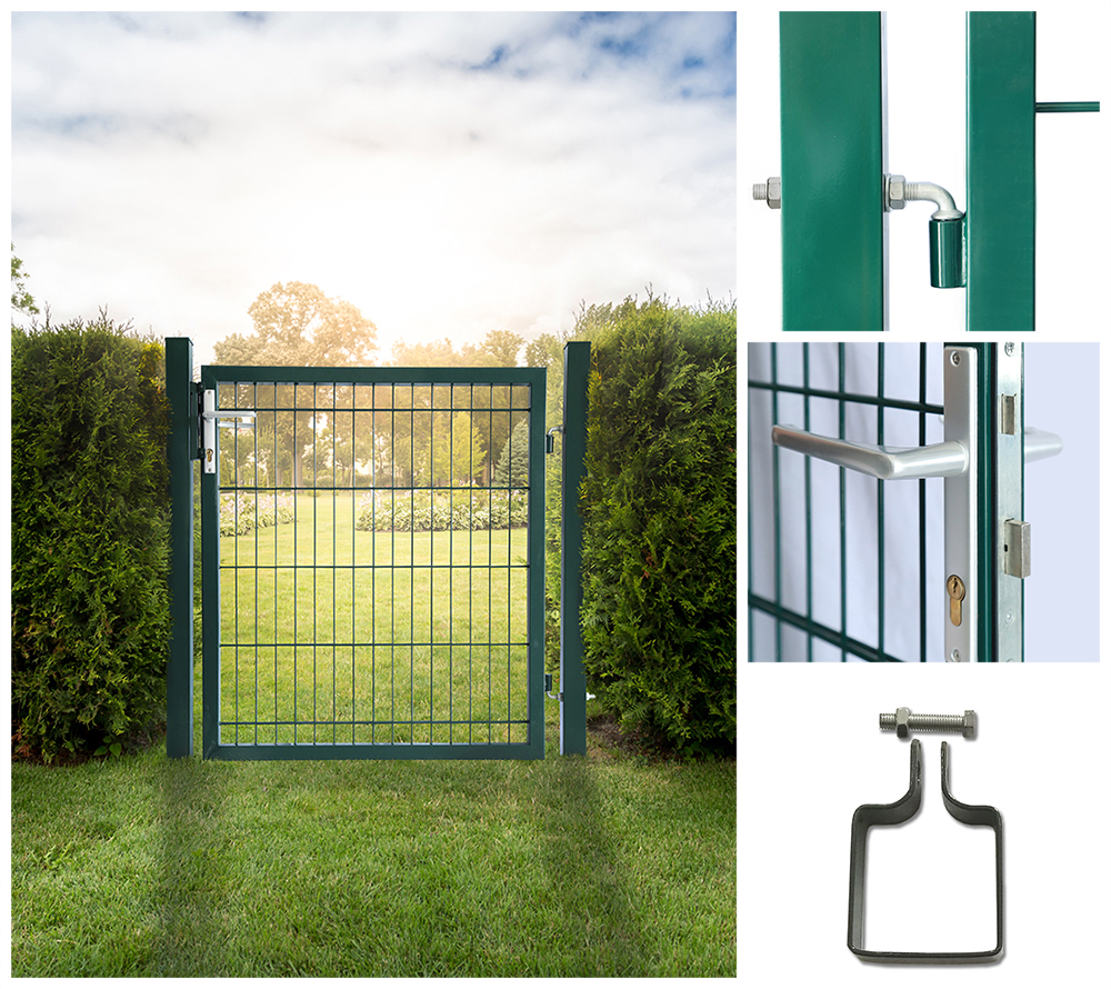 Home Deluxe Portail de jardin pour clôture en treillis à double fils PORTARIUS - 200 cm Vert