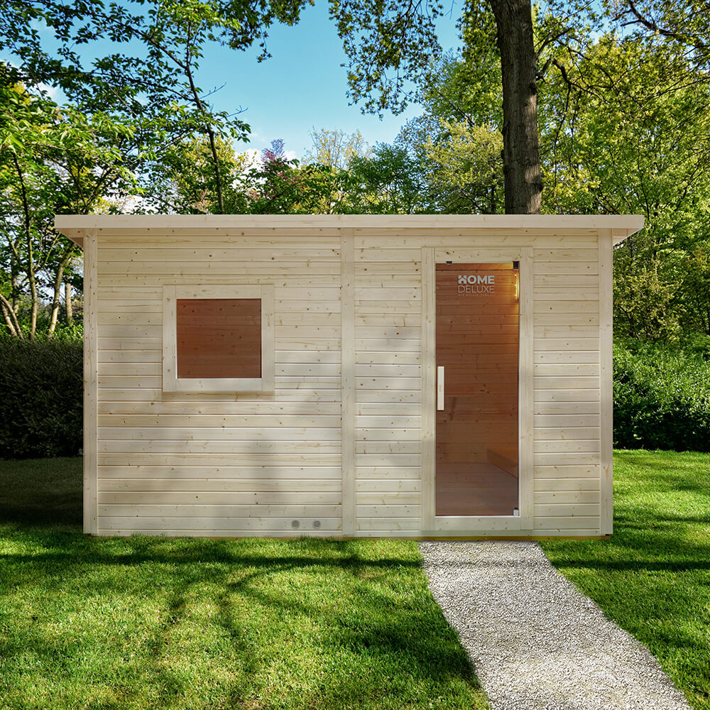 Home Deluxe Cabane de sauna Outdoor avec vestibule TALO XL - 400 x 217 cm pour 5 personnes
