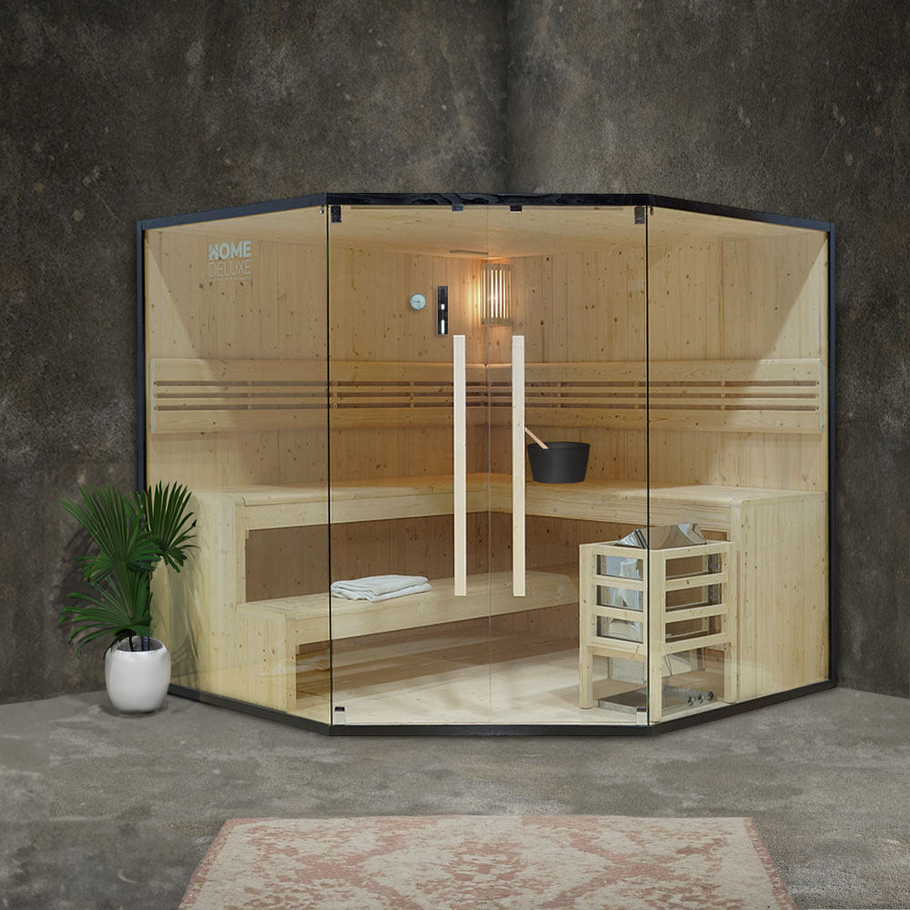 Home Deluxe Sauna traditionnel SHADOW XL BIG - 200 x 200 cm pour 6 personnes