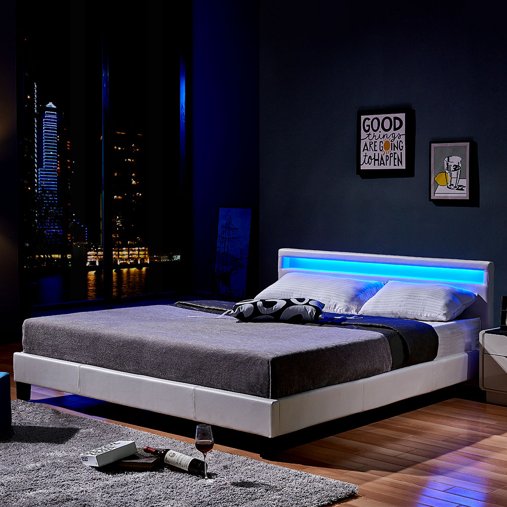 Home Deluxe Lit LED ASTRO - 180 x 200 cm blanc