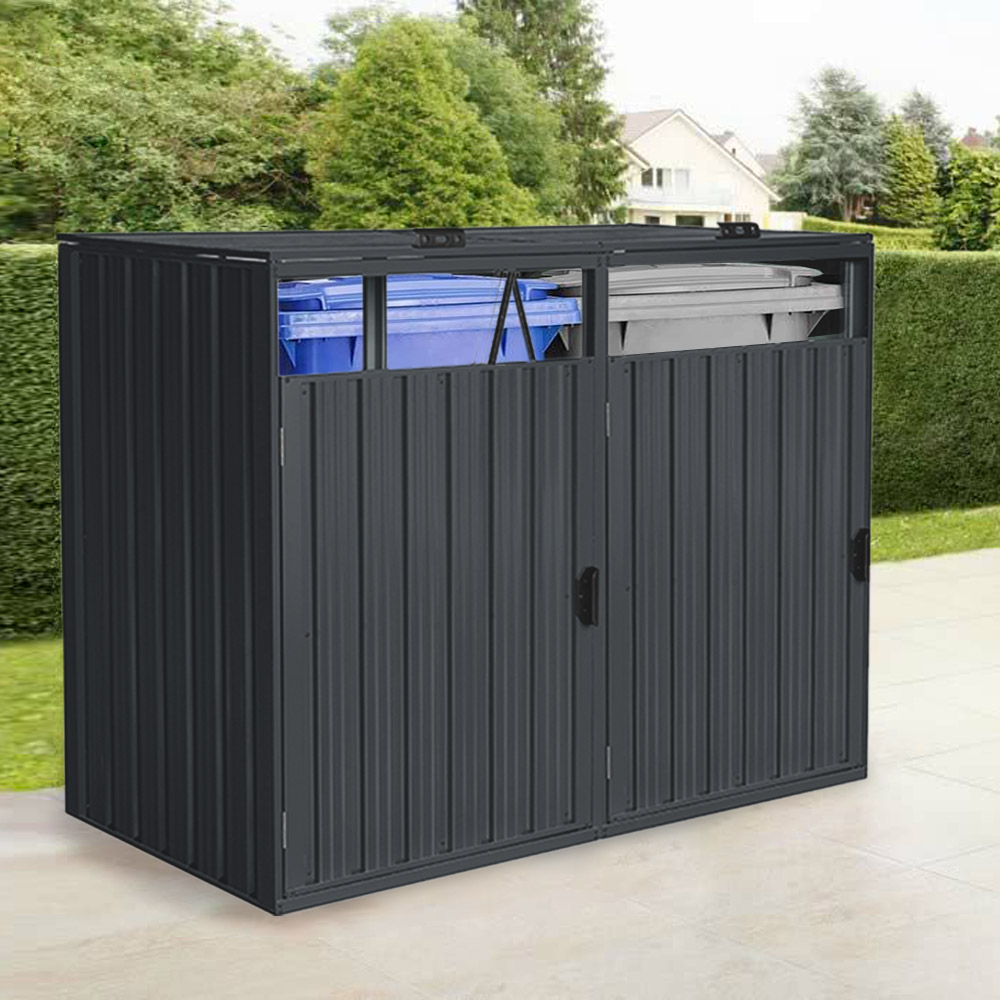 Home Deluxe Coffre à déchets à deux portes CUBO - 2x 240L