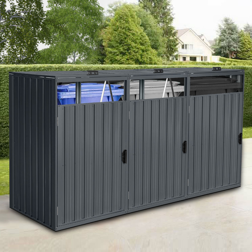 Home Deluxe Coffre à déchets à trois portes CUBO - 3x 240L