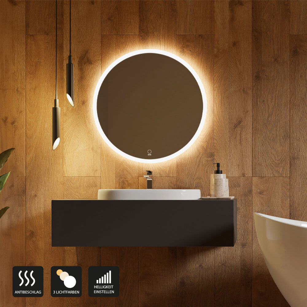Home Deluxe Miroir LED rond EcmI - 60 cm