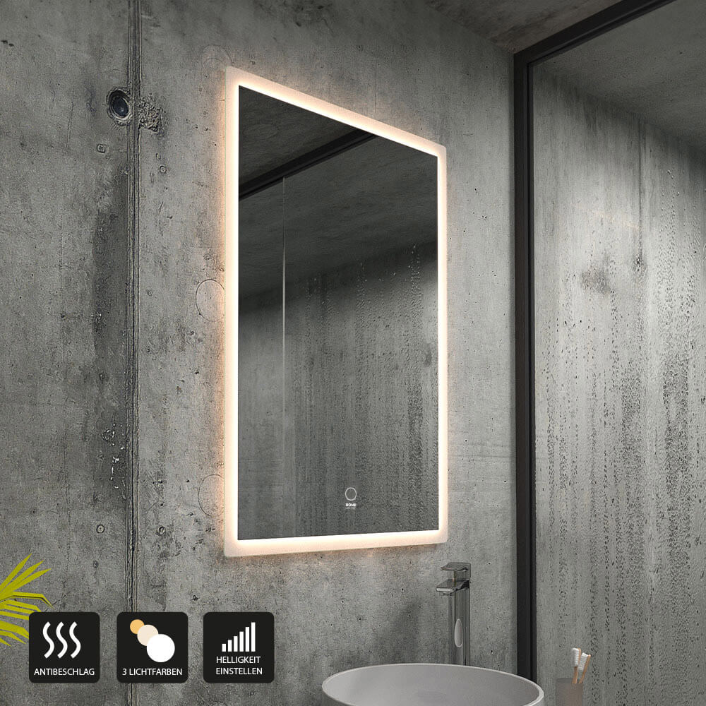 Home Deluxe Miroir LED Rectangulaire NOLA - 60 x 80 cm
