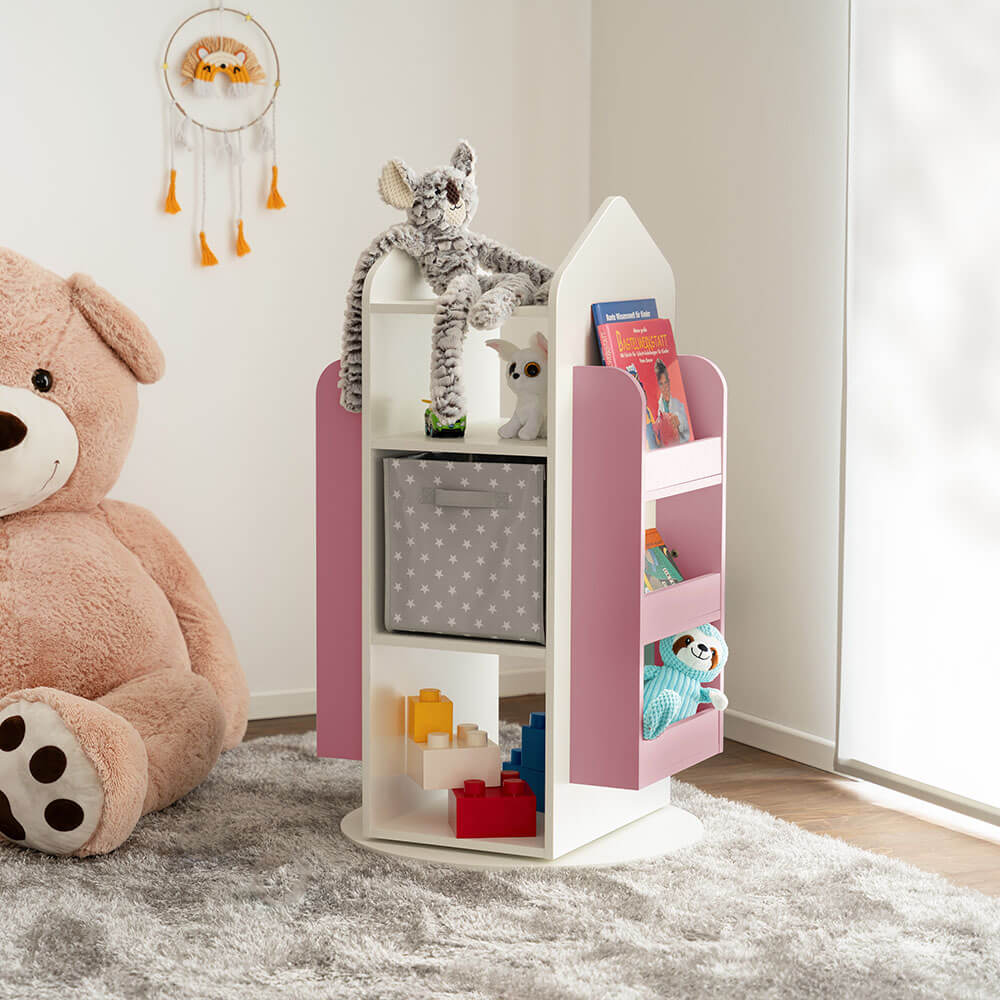 Home Deluxe Étagère pivotante pour enfants JUNA - 60 x 60 cm Rose