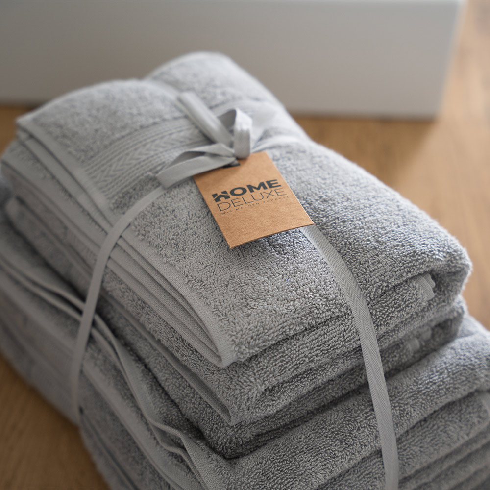 Home Deluxe Home Deluxe Set de serviettes 6 pcs. CUDDLE - Gris clair