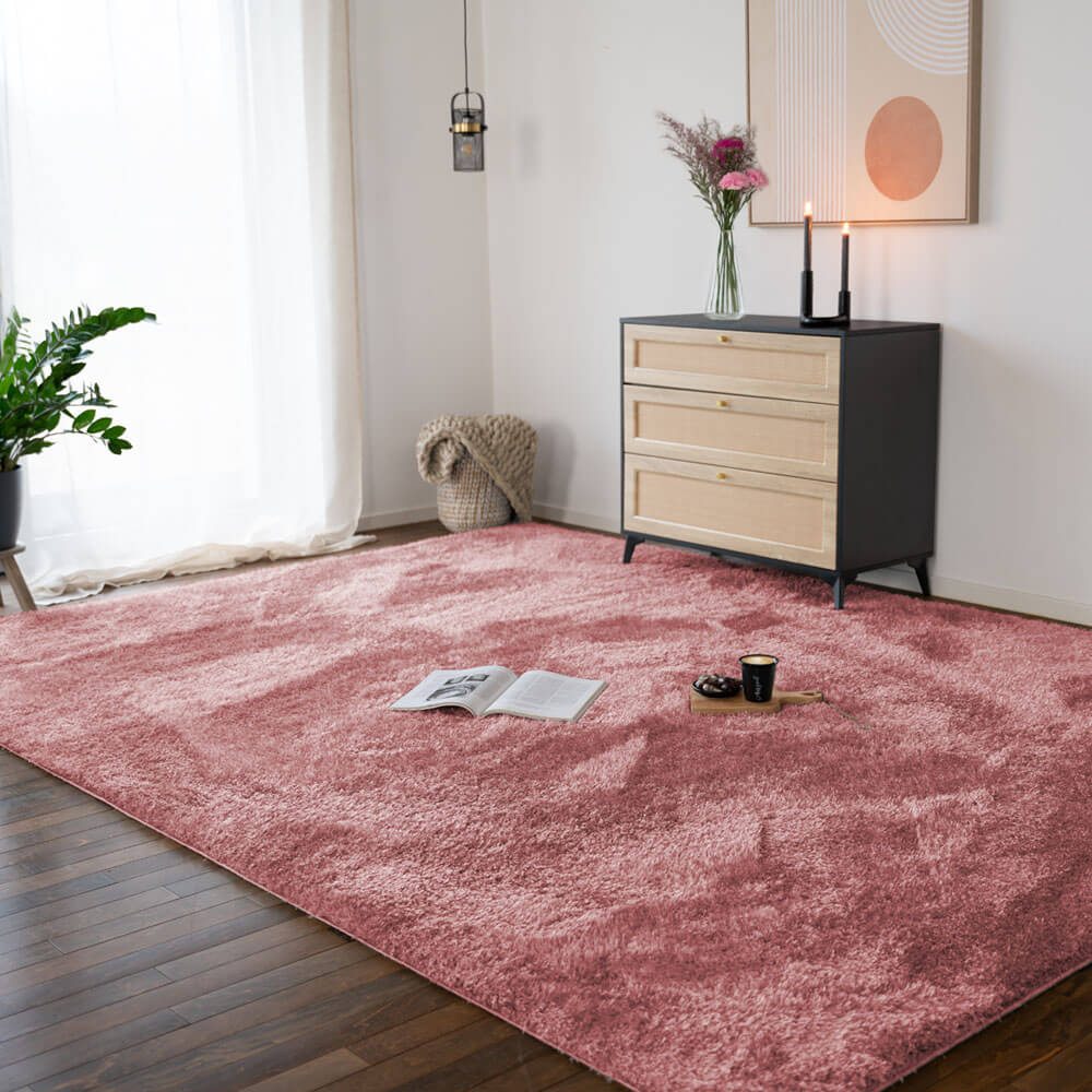 Home Deluxe Tapis à poils longs SOFI - 320 x 240 cm vieux rose