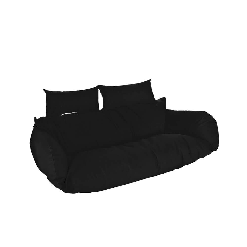 Home Deluxe Coussin pour fauteuil suspendu en poly rotin TWIN - Noir