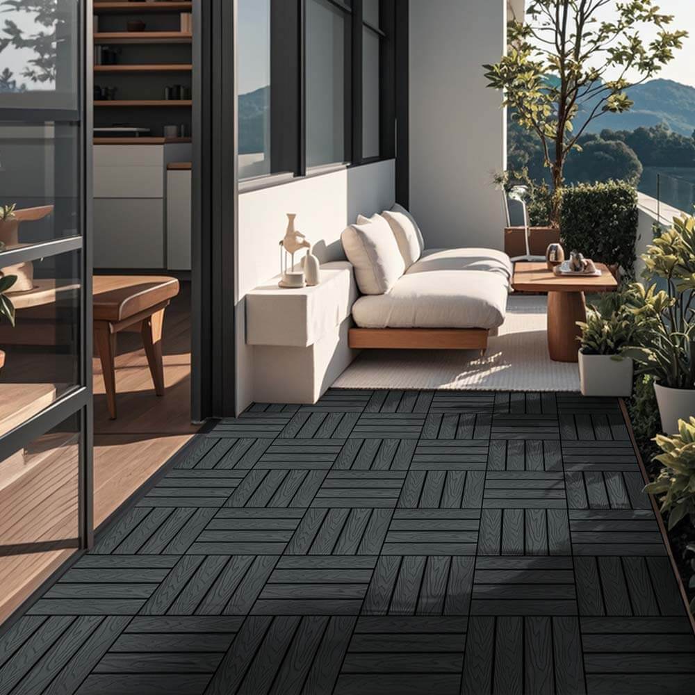 Home Deluxe WPC Carreaux à clipser BAVARO PREMIUM - Anthracite 2,5 m²