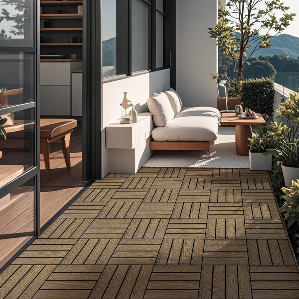 Home Deluxe WPC Carreaux à clipser BAVARO PREMIUM - teck 2,5 m²