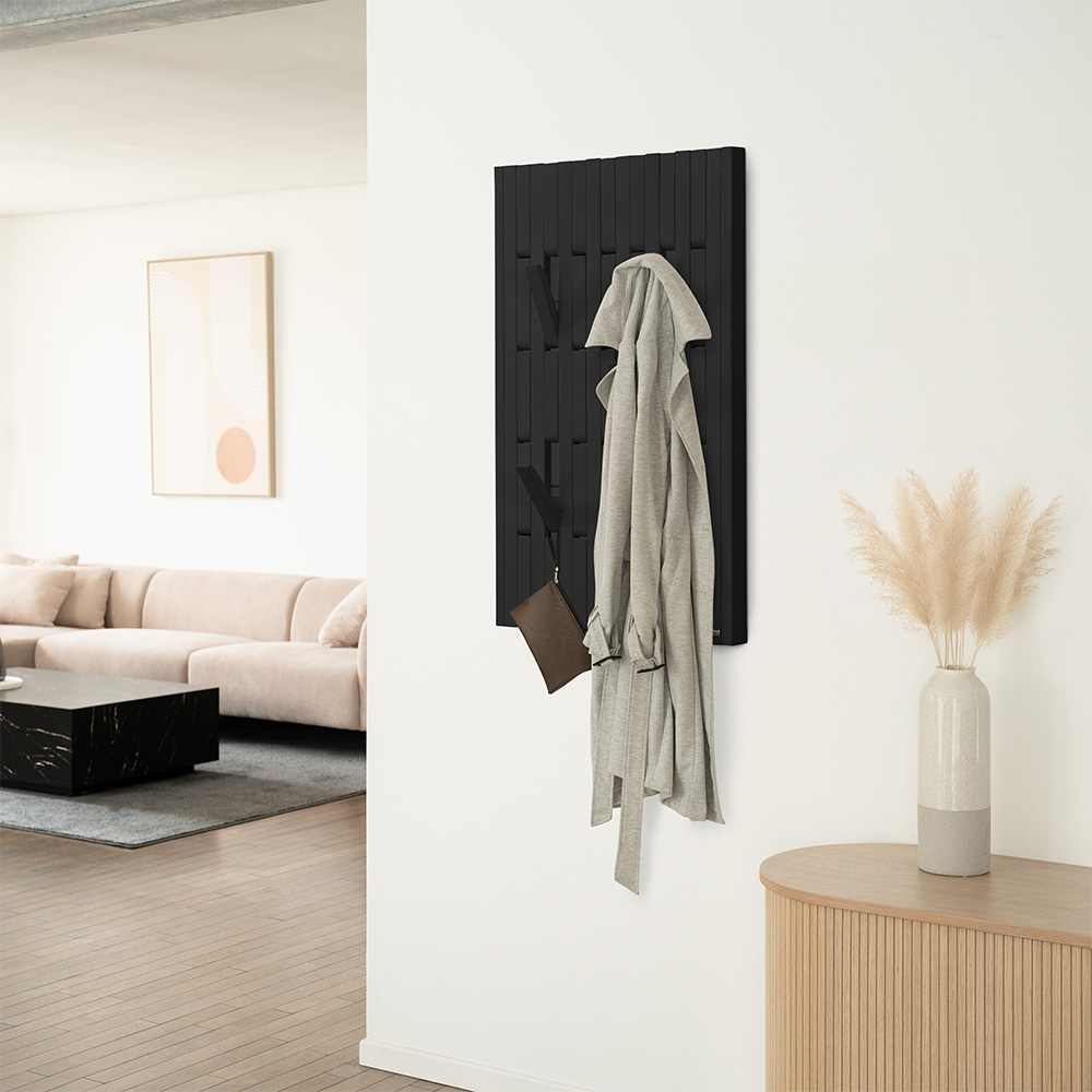Home Deluxe Panneau de vestiaire QUEST noir - 55 x 4 x 105 cm
