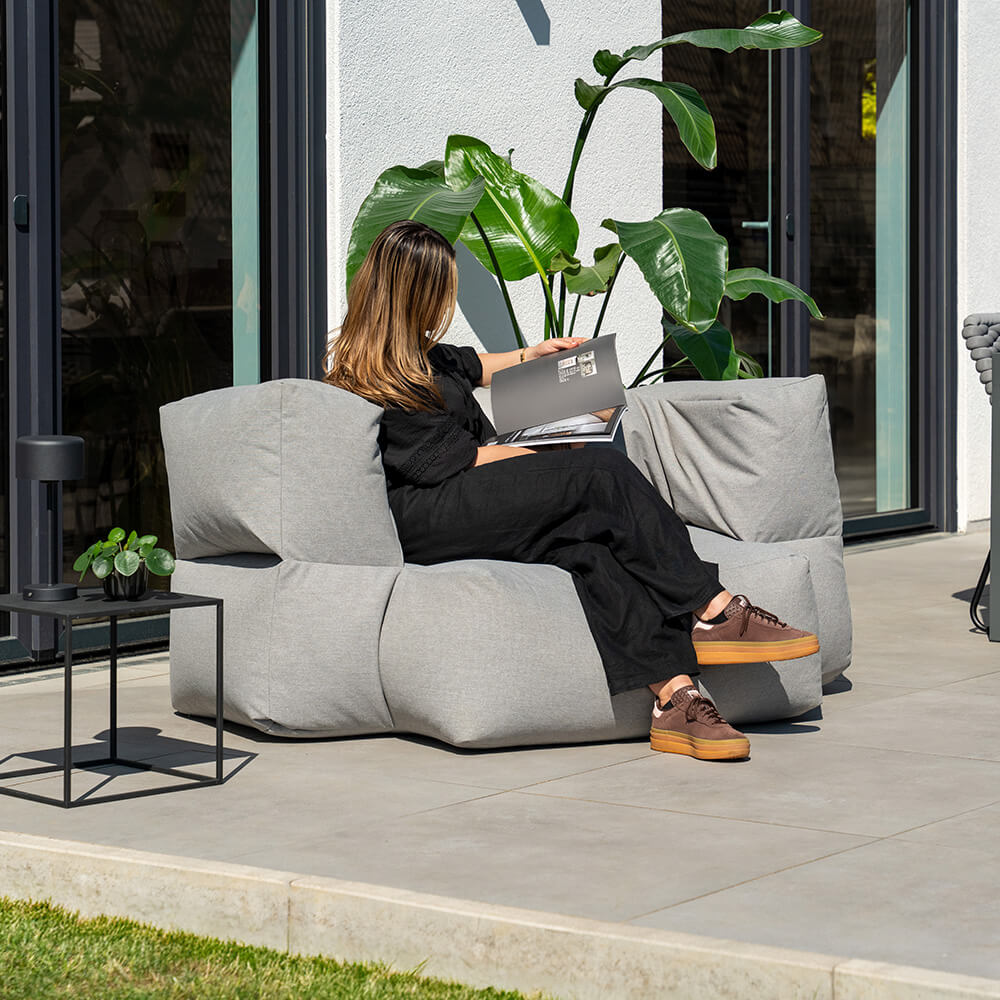 Home Deluxe Pouf Outdoor HEAVEN - Gris clair