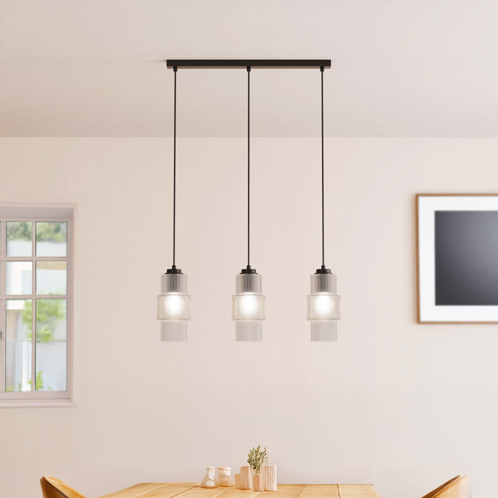 Home Deluxe Lampe à suspendre en verre YUKI - Transparent