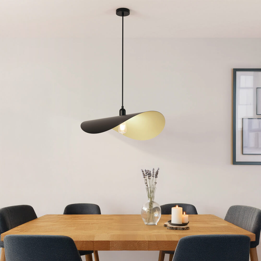 Home Deluxe Design-Pendelleuchte RONA - Schwarz/Gold