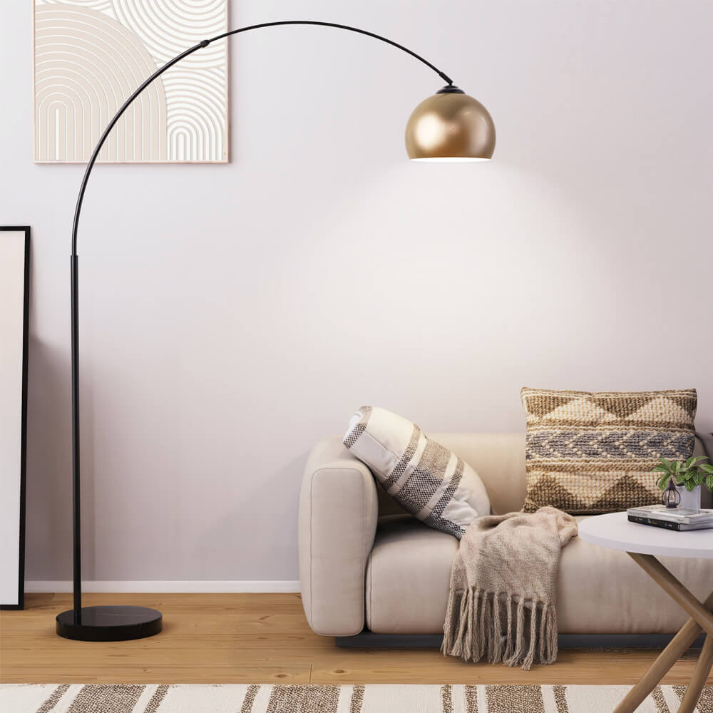 Home Deluxe Lampe à arc en métal TALIA - Or