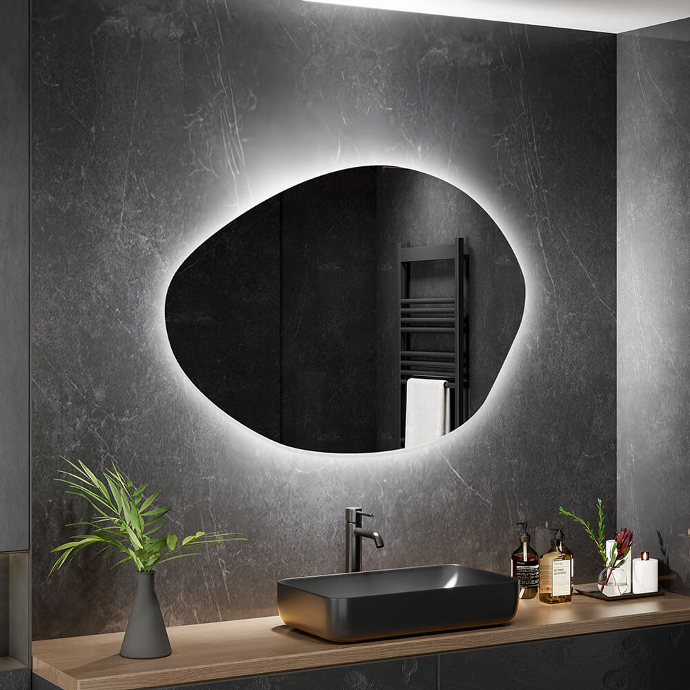 Home Deluxe Miroir LED MAY asymétrique - 60 x 80 cm