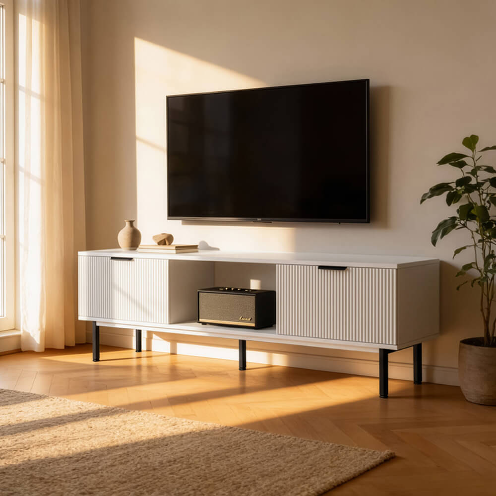 Home Deluxe TV-Schrank NYLA Weiß - 160 x 43 cm